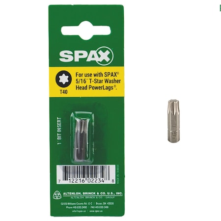Spax SPAX T-Star Washer T40 X 1 in. L Driver Bit Steel 1 pc 5000002016409